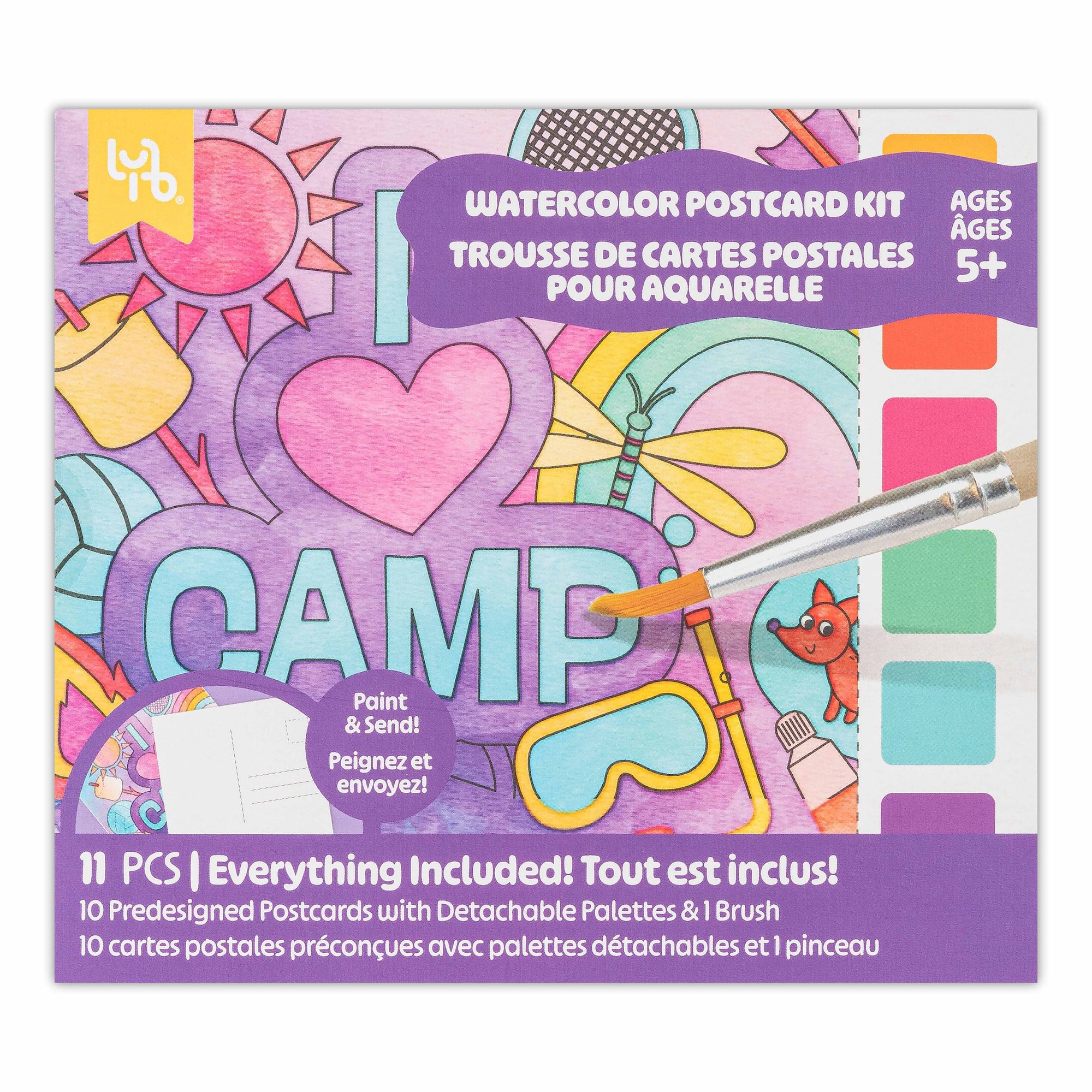 Little Yellow Bicycle® I Love Camp Watercolor Postcard Kit